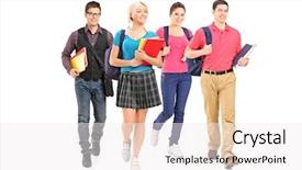  Presentation with black male female fashion - Audience pleasing PPT theme consisting of portrait of male and female backdrop and a sky blue colored foreground