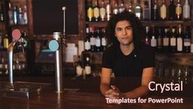 Presentation with hawaiian bar - Beautiful theme featuring portrait of male bar tender backdrop and a wine colored foreground