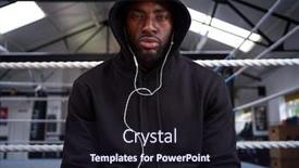  Presentation with boxing ring - Amazing slide set having portrait-of-male-boxer-training backdrop and a wine colored foreground