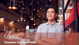  Presentation with coffee shop - Audience pleasing PPT layouts consisting of portrait-of-male-coffee-shop backdrop and a red colored foreground