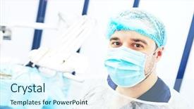  Presentation with surgical dental - PPT layouts enhanced with while sitting in implantation dental background and a cool aqua colored foreground
