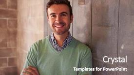  Presentation with modern - Beautiful slides featuring portrait of male designer standing backdrop and a gray colored foreground