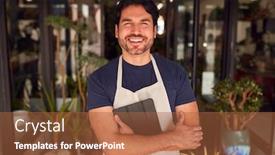  Presentation with digital transformation of industry - Audience pleasing PPT theme consisting of portrait-of-male-owner backdrop and a red colored foreground