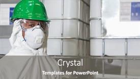  Presentation with hazmat - Slide set having portrait-of-male-technician background and a gray colored foreground