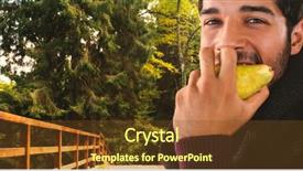  Presentation with forest bridge - Theme featuring way forward pathway freedom - portrait of man eating pear background and a tawny brown colored foreground