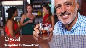  Presentation with night club - Amazing slide set having portrait of man enjoying whiskey backdrop and a tawny brown colored foreground