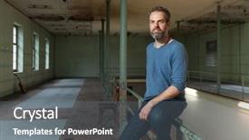  Presentation with steel industry man grinding - Audience pleasing slide deck consisting of portrait of man grizzled old backdrop and a gray colored foreground