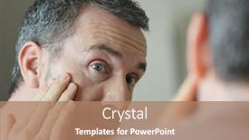  Presentation with skincare - Slide deck featuring portrait-of-man-in-front background and a coral colored foreground