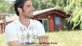  Presentation with nature - PPT theme featuring portrait of man in nature background and a soft green colored foreground