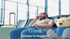  Presentation with sleeping - PPT layouts consisting of portrait-of-man-sleeping background and a ocean colored foreground