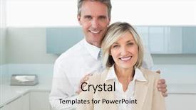  Presentation with kitchen - Cool new PPT layouts with happy woman in the kitchen backdrop and a lemonade colored foreground