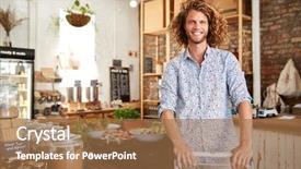  Presentation with fresh man chemistry - Audience pleasing slide set consisting of portrait of man with trolley backdrop and a coral colored foreground