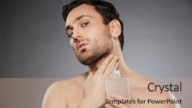  Presentation with masculine - Colorful PPT layouts enhanced with portrait of masculine sexual man backdrop and a coral colored foreground