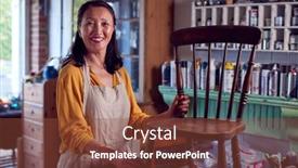  Presentation with asian - Audience pleasing presentation design consisting of portrait-of-mature-asian-woman backdrop and a tawny brown colored foreground