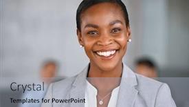  Presentation with entrepreneur - Presentation enhanced with portrait-of-mature-beautiful-black background and a  colored foreground