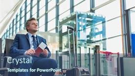  Presentation with passport - Audience pleasing slide deck consisting of portrait-of-mature-businessman-sitting backdrop and a ocean colored foreground