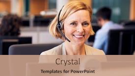  Presentation with telephone - Cool new slides with portrait-of-mature-businesswoman-wearing backdrop and a coral colored foreground