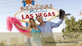  Presentation with las vegas sign - Colorful PPT theme enhanced with front of 'las vegas backdrop and a coral colored foreground
