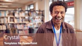  Presentation with teacher - Colorful slide set enhanced with portrait-of-mature-male-teacher backdrop and a coral colored foreground