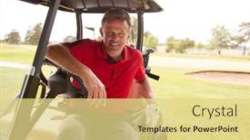  Presentation with golf course - Cool new presentation with portrait-of-mature-man-playing backdrop and a blonde colored foreground