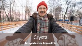  Presentation with rink - Slide set with portrait-of-mature-man-smiling background and a violet colored foreground