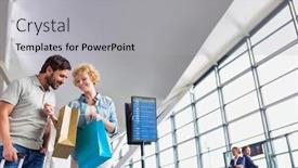  Presentation with airport - Theme consisting of portrait-of-mature-woman-showing background and a light gray colored foreground