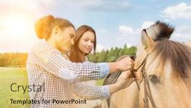  Presentation with teaching - Theme having portrait-of-mature-woman-teaching background and a coral colored foreground
