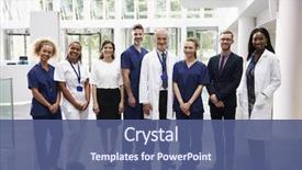  Presentation with lobby - PPT layouts enhanced with portrait of medical staff standing background and a ocean colored foreground