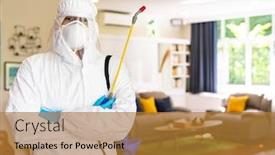  Presentation with personal protective equipment - Slide deck with portrait-of-medical-staff background and a gold colored foreground