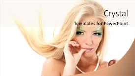  Presentation with mythology - Presentation theme enhanced with portrait of mermaid beautiful magic mythology young woman with licks her finger with sweet candy isolated on white background background and a lemonade colored foreground