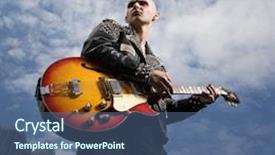  Presentation with punk - Amazing theme having mid-adult caucasian male punk backdrop and a ocean colored foreground