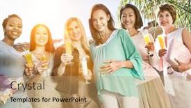  Presentation with baby shower - Audience pleasing slide set consisting of portrait-of-mid-adult-woman backdrop and a coral colored foreground