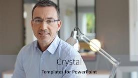  Presentation with middle ages portrait - Theme enhanced with portrait-of-middle-aged-man background and a light blue colored foreground