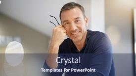  Presentation with aged - PPT theme enhanced with portrait-of-middle-aged-man background and a navy blue colored foreground