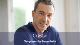  Presentation with middle ages portrait - Presentation design consisting of portrait-of-middle-aged-man background and a ocean colored foreground