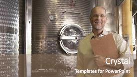  Presentation with aged - Beautiful PPT theme featuring portrait of middle aged winemaker backdrop and a violet colored foreground