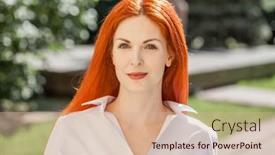  Presentation with aged - Slide set having portrait-of-middle-aged-woman background and a soft green colored foreground