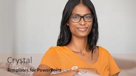  Presentation with middle eastern traditional dishes falafel - Presentation theme having portrait-of-middle-eastern-woman background and a coral colored foreground