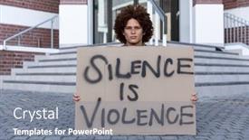  Presentation with race - Presentation design featuring portrait-of-mixed-race-man background and a gray colored foreground