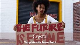  Presentation with woman rights - Audience pleasing PPT layouts consisting of portrait-of-mixed-race-woman backdrop and a violet colored foreground