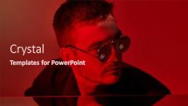  Presentation with mirror reflection - Audience pleasing slide set consisting of portrait-of-modern-stylish-man backdrop and a tawny brown colored foreground