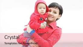  Presentation with mother and child health care - Cool new presentation theme with portrait of mother and child backdrop and a  colored foreground