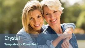  Presentation with wind energy close up portrait - PPT theme having portrait of mother and daughter background and a ocean colored foreground