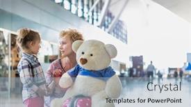  Presentation with flare - Cool new slide deck with portrait-of-mother-reuniting backdrop and a light blue colored foreground