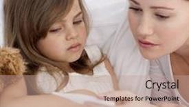  Presentation with temperature - PPT theme featuring portrait of mother taking her background and a coral colored foreground