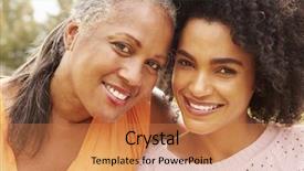  Presentation with mother and doula during labor - Presentation design featuring portrait of mother with adult background and a coral colored foreground