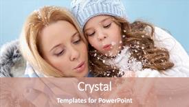  Presentation with neonatal nurse baby hand mother - Cool new slides with portrait of mother and her daughter blowing on snow in their hands backdrop and a coral colored foreground