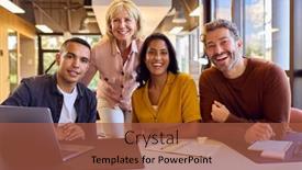  Presentation with multi cultural - PPT layouts enhanced with portrait-of-multi-cultural-business background and a red colored foreground