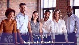  Presentation with cultural - Slide set enhanced with portrait-of-multi-cultural-business background and a violet colored foreground