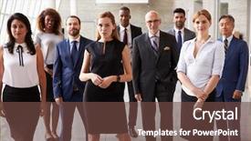  Presentation with multi cultural - Audience pleasing presentation theme consisting of portrait of multi-cultural business backdrop and a tawny brown colored foreground